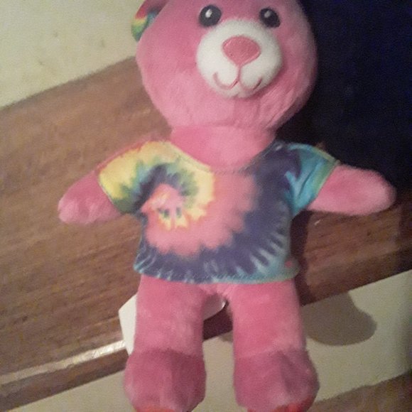 Build a Bear Pink Hippie Small Bear, Multi-colored